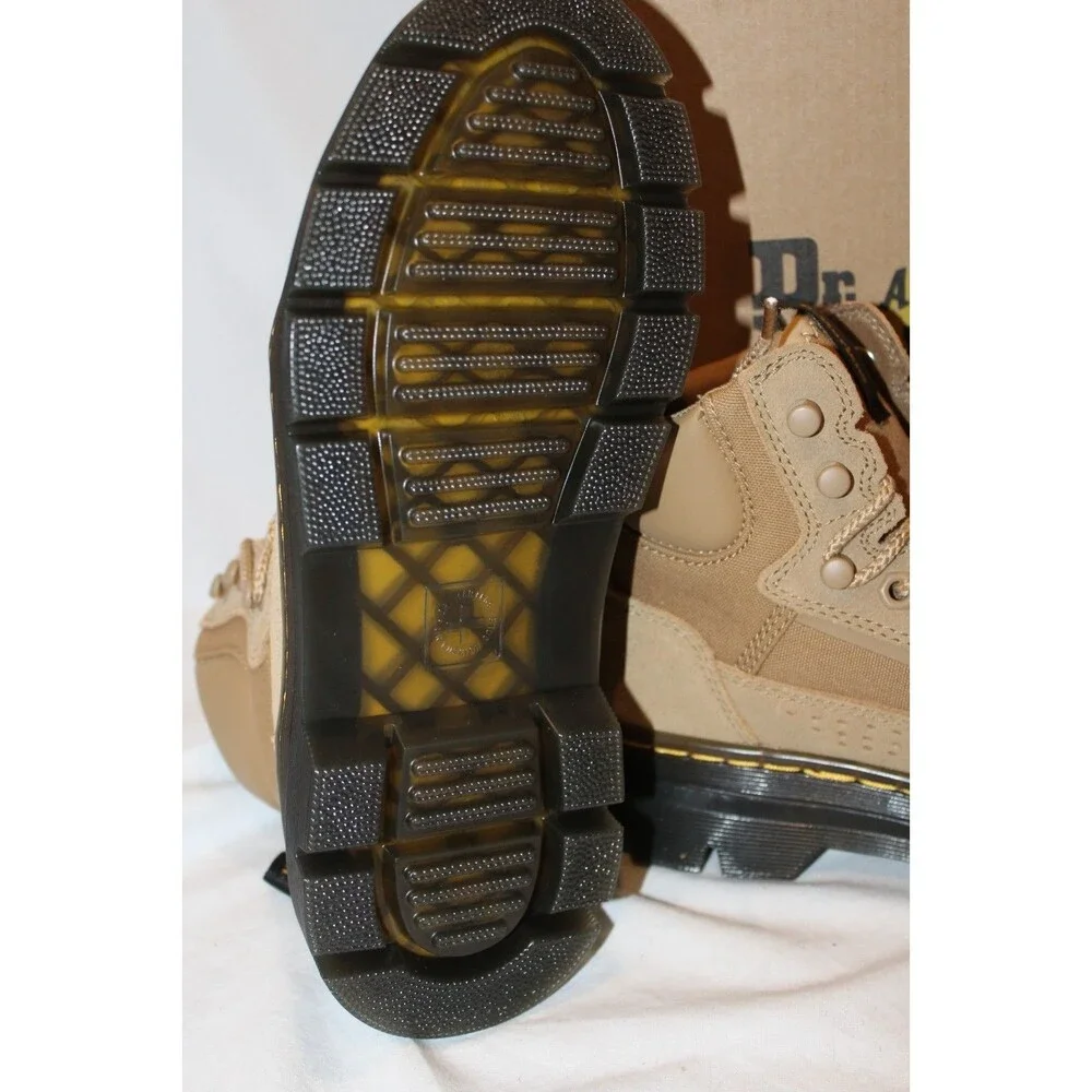 Dr Martens Rilla Men's Size 14 Lace Up Emboss Poly Combat Boots NIB SAVANNAH TAN